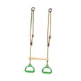 thumbnail image 4 of Barra de trapecio con anillos colgantes para entrenamiento de fuerza, uso en interiores y exteriores Verde, 4 of 8