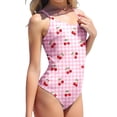 thumbnail image 6 of YunPes Girls Swimsuit One Piece Cute Cherry Bow Print Beach Vacation Bathing Suit for Teens Y2K Quick Dry Summer Swimwear Clothes, 6 of 8
