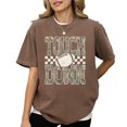 thumbnail image 2 of Camo Touchdown Football Shirt for Men Women & Teens Game Day Checkered Tailgate Graphic Tee Espresso Shirt Small, 2 of 7