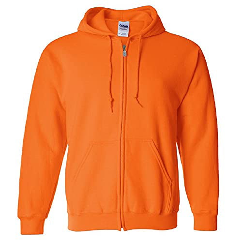 Gildan Heavy Blend Full-Zip Hooded Sweatshirt 18600-Safety Orange-S ...