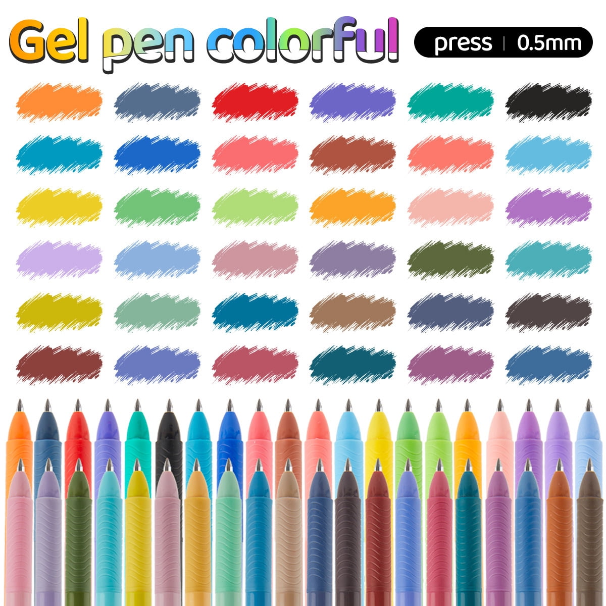 Retractable Gel Ink Pens, 0.5mm Extra Fine Point Tip, Journaling Smooth Writing Note Taking Coloring