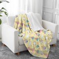 thumbnail image 2 of Princess and Unicorn Yellow Pattern Soft Sherpa Fleece Throw Blanket, Warm Cozy Plush Blanket for Sofa Bed Couch, All Season, 40"x50", 2 of 5