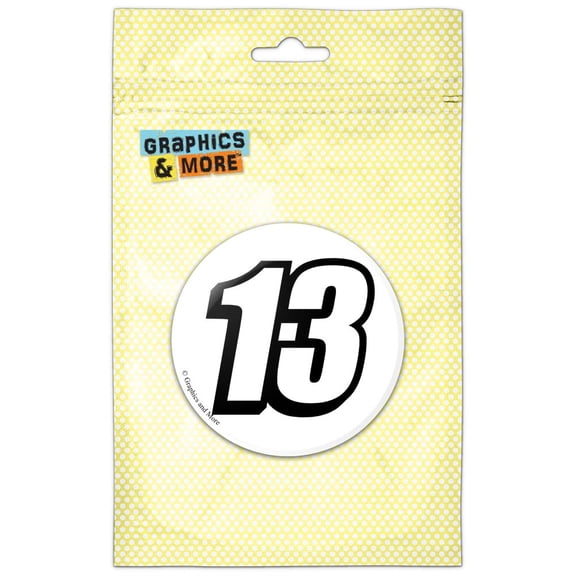 13 Number Thirteen Pinback Button Pin Badge