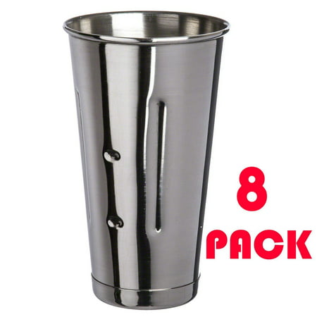 (8 Pcs.) 30 Oz. SafePro Malt Cup Stainless Steel Milkshake Ice Cream Mixer Mixing Cup 8