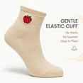 thumbnail image 3 of Women’s Cotton Ankle Socks 3 Pack Cute Fruit Embroidered Soft Breathable Casual Socks Size 6-10 (Style 2), 3 of 10