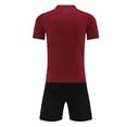 thumbnail image 3 of FRSASU Kids Soccer Jerseys Boys Girls Mesh Team Training School Uniforms 2PC Athletic Shirt and Shorts Set Football Jersey Outfit Red-A, 3 of 5