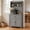 Grey, variant on 63" Pantry Cabinet, Kitchen Pantry Storage Cabinet with Outlet, Kitchen Hutch with Microwave Shelf & 4 Hooks, Door Shelves & Drawer & Adjustable Shelves, for Dining Room