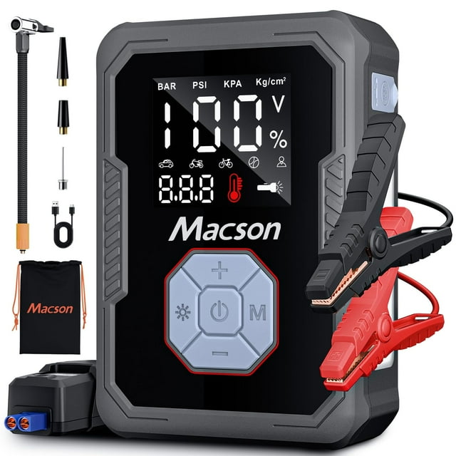 Jump Starter Macson M123C25G-008 1500A con compresor de aire de 150 psi