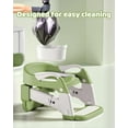 thumbnail image 3 of Xugoox Potty Training Seat, Three-In-One Training Potty, Adjustable Folding Potty Seat with Splash Guard Non-Slip Mat and Safety Handle, Comfortable Boy and Girl's Potty Chair (Green), 3 of 9