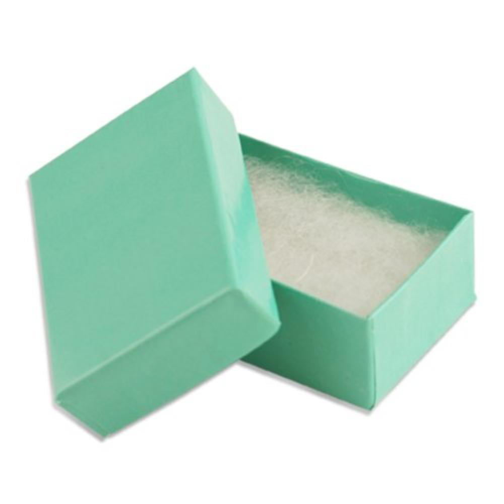 Teal Blue Faux Leather Pendant Box Display Jewelry Gift Boxes Silver Trim 1 Dzn 