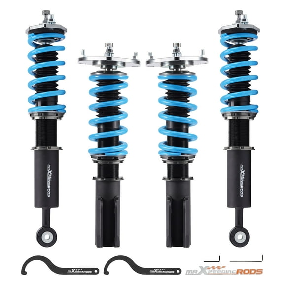 maXpeedingrods Coilover for Mitsubishi 3000GT 1991-1999 FWD, 24 Levels Damper Adjustable Coilovers Suspension Kit Strut, Height Adjustment Shock Absorber Struts, T6 Upgraded Lowering Kits Blue