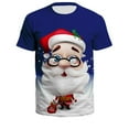 thumbnail image 3 of Rovga Mens Streetwear Style T-Shirts Unisex Wochristmas Xmas Santa Print Short Sleeve Blouse Tee Shirt Top Cotton Shirt Male Clothing, 3 of 6