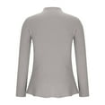 thumbnail image 6 of YUGYXL Women鈥檚 Elegant Peplum Turtleneck Sweater Top Long Sleeve Ruffle Hem Sweaters Fall Casual Knitted Pullover Tops Gray S, 6 of 7