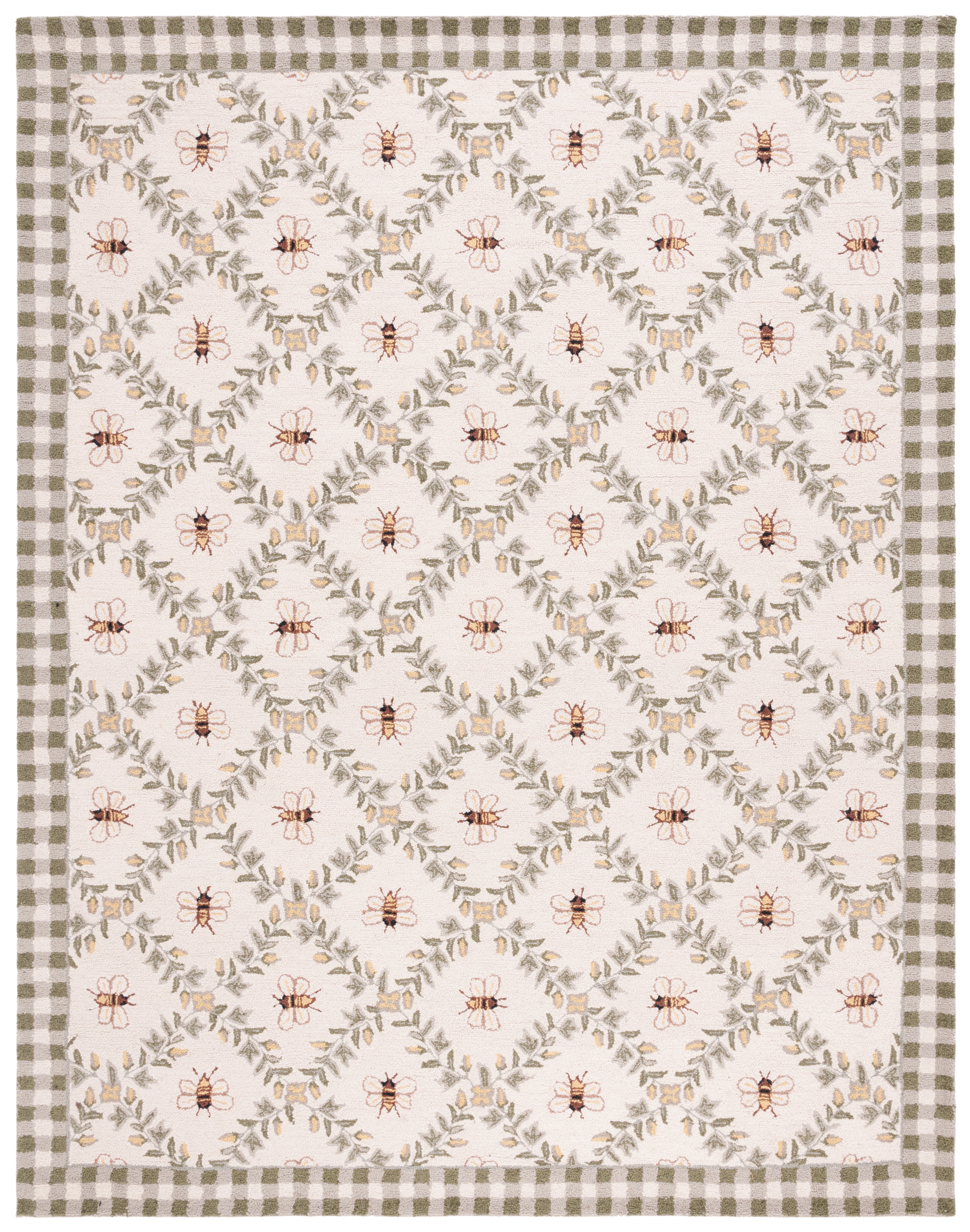 Safavieh Chelsea Lara Bordered Wool Area Rug, Ivory/Green, 10' x 14'
