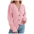 thumbnail image 2 of Cardigan Sweaters for Women Long Sleeve V-Neck Button Down Cable Knit Sweater Jacket Coat Womens Cardigan Sweaters, 2 of 8