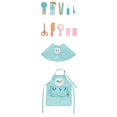 thumbnail image 4 of Hape: Super Stylish Hair Salon Set - 15pc, Teal & Pink Toy Set, Hairstylist Apron & Wooden Styling Accessories, Hair Dryer, Pretend Play, Kids Ages 3+, 4 of 8