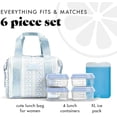 thumbnail image 2 of Neoprene Lunch Bag For Women, Insulated Womens Lunch Bag For Work, Tear & Stain Resistant Large Lunch Box For Women With Containers and Ice, Machine Washable Remi Bag, Blue Wallpaper Bows, 2 of 6