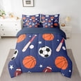 thumbnail image 2 of Homewish Rugby Sport Game 7-Piece Twin Bedding Sets,Football Basketball Lover Bedding Comforter Set,Orange Deepblue Sheet Sets For Boys Teens,Microfiber Bedroom Decor Reversible, 2 of 8