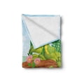 thumbnail image 2 of Tree Soft Flannel Fleece Throw Blanket, Friendly Smiling Worms in Wooden Tree House Animal Image, Cozy Plush for Indoor and Outdoor Use, 60" x 80", Apple Green Chocolate, by Ambesonne, 2 of 6