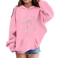 thumbnail image 4 of RUTAYY Girls Pullover Hoodie Cross with Pink Bow Graphic Long Sleeve Casual Fall Sweatshirt with Front Pocket for Kids, 4 of 4