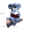 thumbnail image 5 of Abrazador de árbol de koala sentado con luz LED solar, estatua de jardín de libro de lectura de koala, figura de animal de resina para decoración al aire libre, 5 of 5