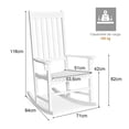 thumbnail image 3 of Mecedora de Exterior Costway de Madera de Acacia Sillón con Respaldo para Pórtico Jardín Césped Balcón Patio Blanco 84 x 71 x 116 cm, 3 of 10