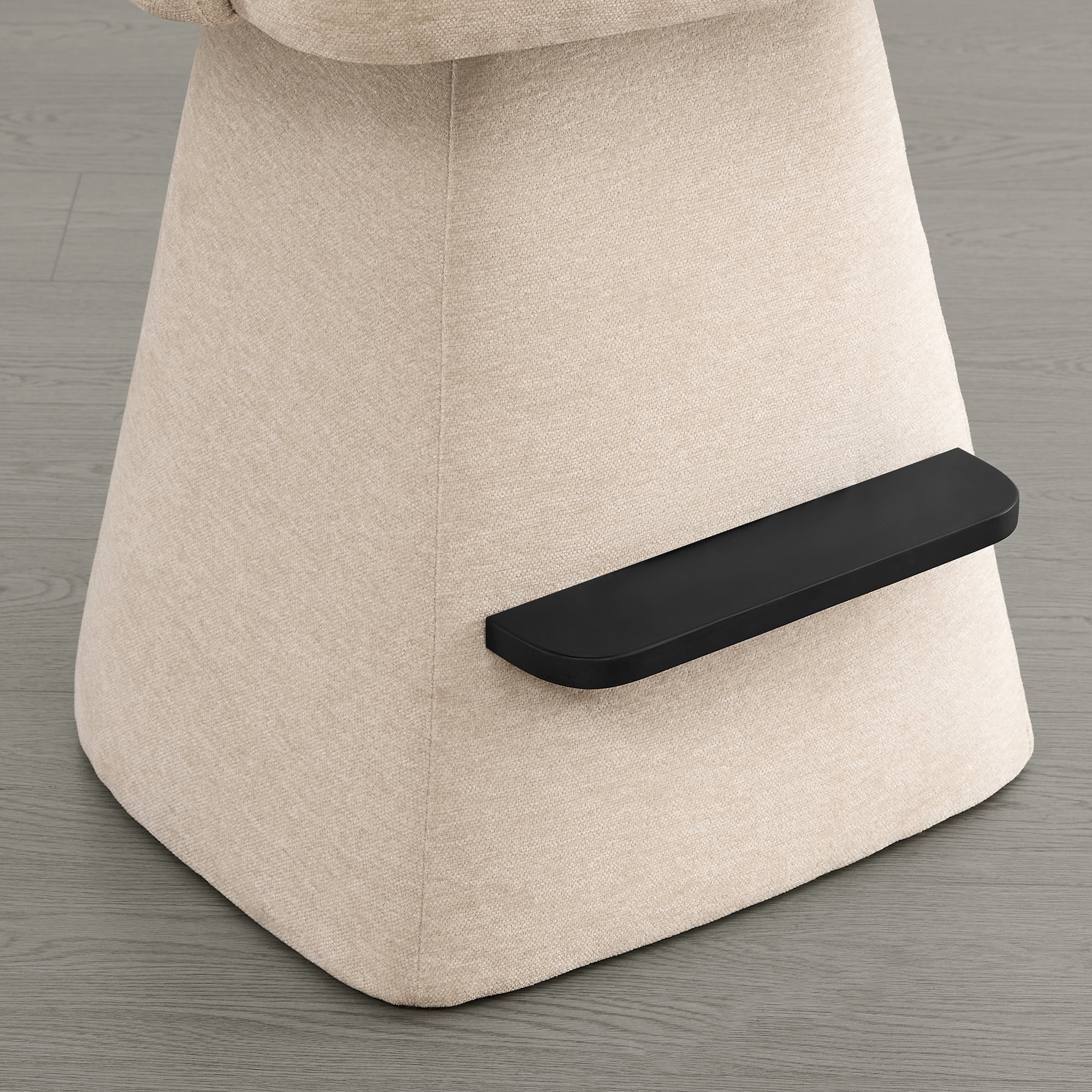 Spruce & Spring 26" Counter Height Swivel Bar Stools with Arms, Upholstered Chenille Seat & Back for Kitchen Island & Home Bar, Sand Fabric