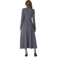 thumbnail image 3 of Cueply Dresses for Women Casual Long Sleeve Fall Spring Mock Neck Pullover Long Dresses with Pockets, 3 of 4