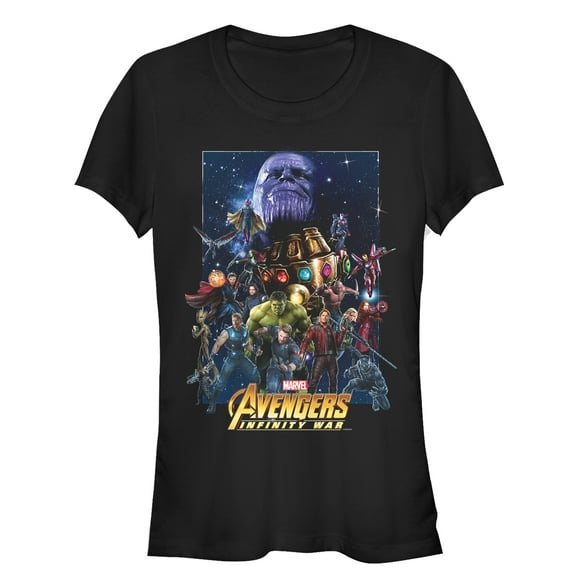 Junior's Marvel Avengers: Infinity War Character Collage  Graphic Tee Black Small
