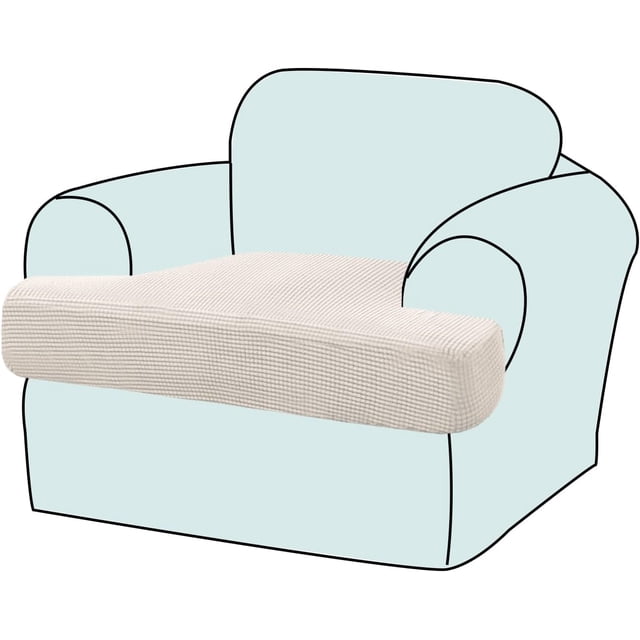 Housse de Coussin Extensible pour Canapé 1 Pce (1 Ivoire)