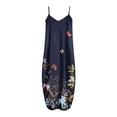 thumbnail image 4 of Maxi Robes d'Été Bretelles Spaghetti Robe Grande Taille Décontractée Plage Boho Robe de Soleil avec Poches, 4 of 5
