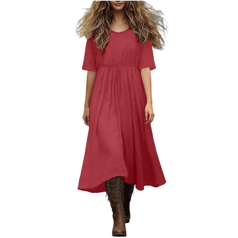 summer fit and flare dress European City & Mini Vacation Outfit Dress Women's Fit & Flare Dresses