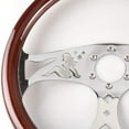 thumbnail image 4 of 15" 3 Spoke Steering Wheel Chrome Girl Pattern Wood Grip 6 Hole Chevy GMC C10, 4 of 8