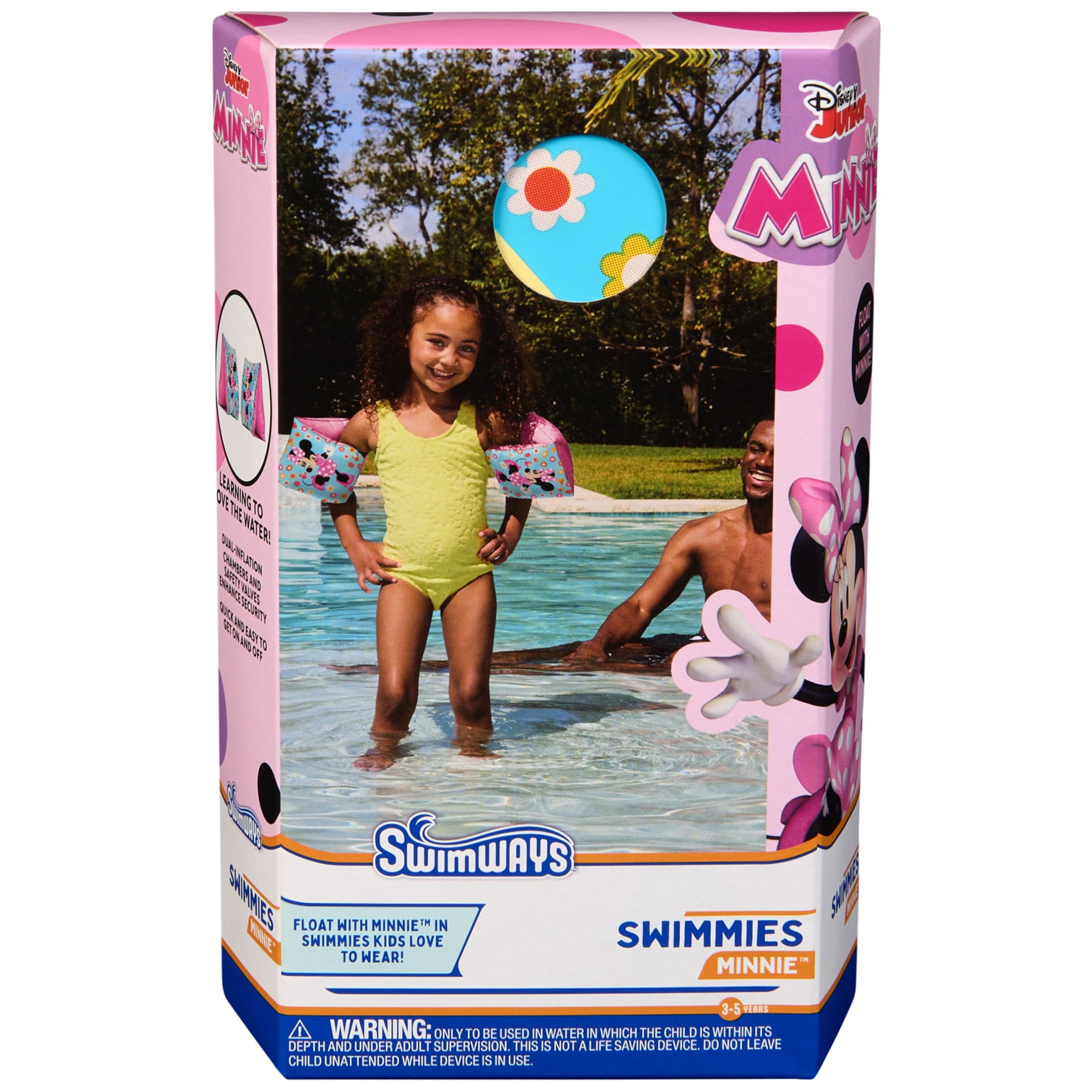 SwimWays Disney Minnie Mouse Unisex Swim Arm Floaties for Kids Age 3-5