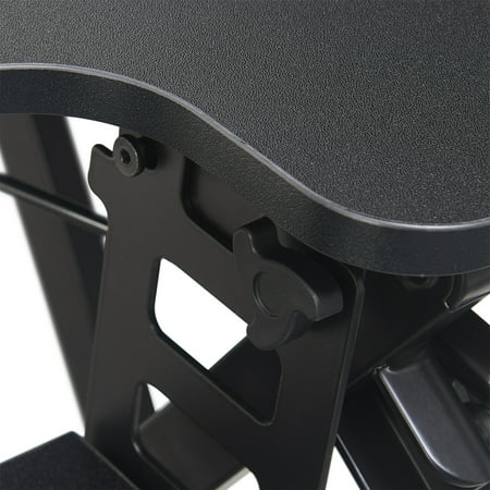 True Seating - Ergo Height Adjustable Standing Desk Converter, Large - Black