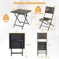thumbnail image 3 of Costway 3 PCS Rattan Bistro Set with Wicker Seat & Tabletop for Backyard, Garden, Balcony, 3 of 10