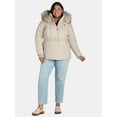 thumbnail image 2 of F.O.G. Women's and Women's Plus Belted Puffer with Faux Fur Hood, Sizes S-3X, 2 of 5