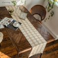 thumbnail image 1 of Gerring Table Runner Linen Black White Diamond Collision Woven Tassel Korean Festival Place Mats For Dining Table Home Decor, 1 of 7