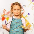 thumbnail image 2 of Cartoon Traffic Vehicles Boats Light Blue Pattern Kids Aprons for Girls and Boys,Adjustable Neck Strap Toddler Aprons for Kids Cooking Baking, 2 of 6