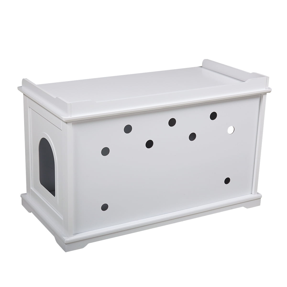 Veryke Wooden Pet Cat House Enclosure Outside Shelter Animal Cage Storage Bench Furniture Cabinet, White Veryke Wooden Pet Cat House Enclosure Outside Shelter Animal Cage Storage Bench Furniture Cabinet, White