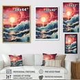 thumbnail image 4 of Designart "Pink Beach Sunlit Waves painting" Nautical & Beach Floater Framed Wall Art Living Room, 4 of 7