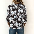 thumbnail image 7 of Idoravan 3/4 Sleeve Tops for Women Womens 3/4 Sleeve Tops Plus Size Fashion Floral Shirts for Women Fashion Women's Casual Printed Round Neck 3/4 Sleeve T-Shirt Fashionable Blouse Tops, 7 of 7