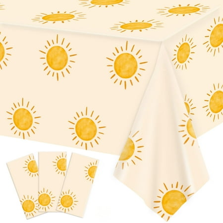 

Oigco 3Pcs Boho Sun Birthday Party Tablecloths First Trip Around The Sun Party Decorations Disposable Plastic Table Covers Boho Baby Shower Supplies 54 x 108 Inches C43