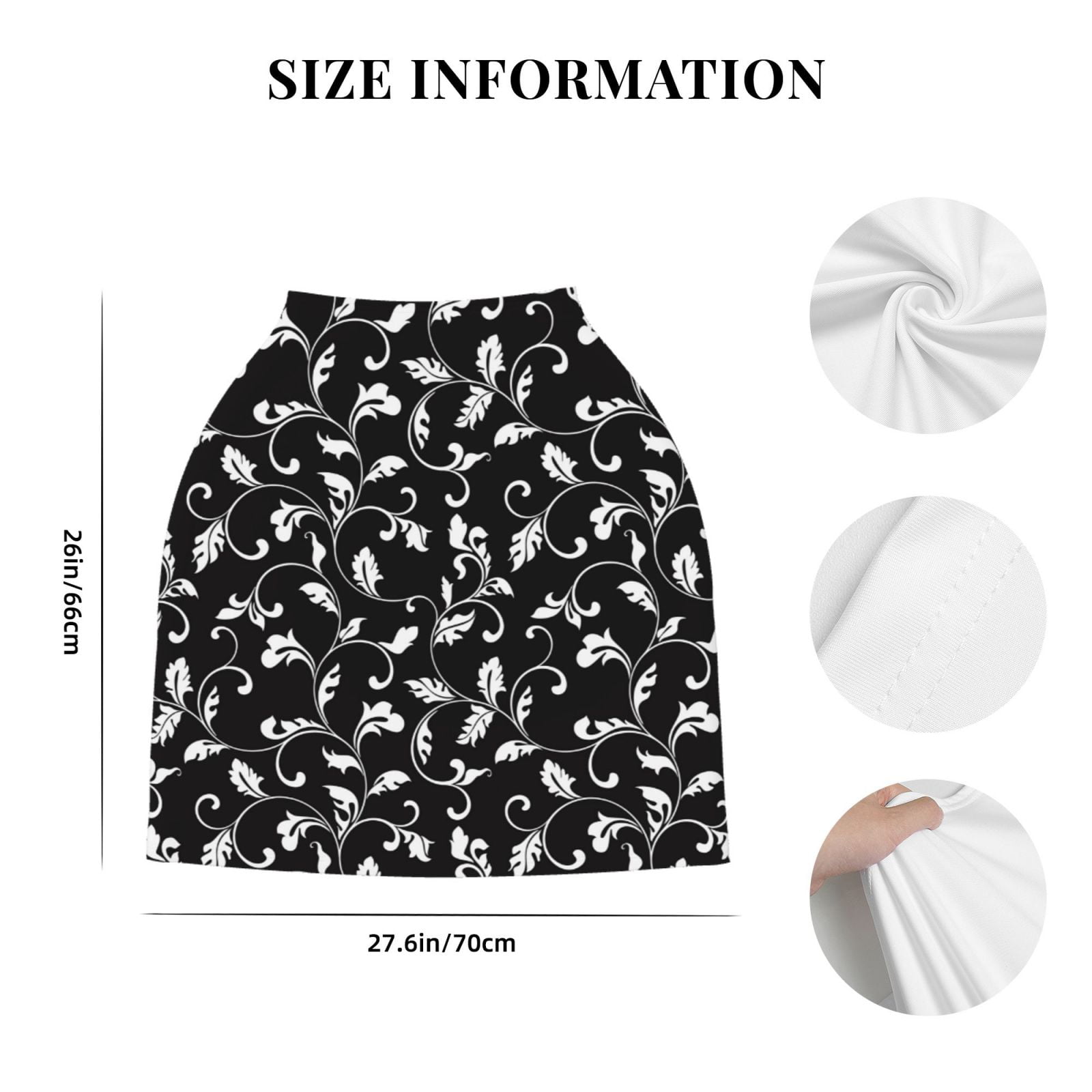 Fotbe Black White Leaves Pattern Car Seat Covers for Babies, Nursing Breastfeeding Cover Infant Carseat Canopy, Soft Stretchy Carrier Cover