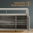 thumbnail image 6 of ARKANTOS Tall TV Stand for TVs up to 65", Wave Pattern Media Console with Storage, Light Gray Oak, 6 of 11