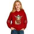 thumbnail image 3 of Kids Hoodie Unisex Casual Cute Sweatshirts Highland Cattle Print Long Sleeve Fall Pullover, 3 of 8