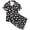 Black, variant on Auroural Kids Sleepwear Size 6 Girls Button Front Pajama Top & Shorts Set, Panda print, 2-Piece, Sizes 2-14 & Plus