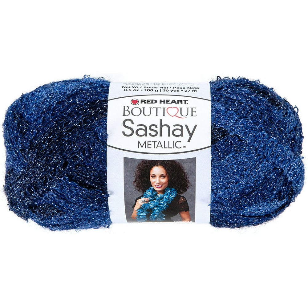 Red Heart Boutique Sashay Metallic YarnSapphire, Pk 3, Red Heart
