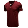 thumbnail image 5 of IYTR Mens Button Up Sport Shirts With Pocket Summer Comfy Solid Color Fashion Short Sleeve Shirts Round Neck Casual Casual Slim, 5 of 5