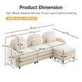 thumbnail image 5 of HUTWIFE 98.2" 3-Seater Teddy Velvet Couch, Beige White Modular Sofa with Ottoman, Curved Back & Lumbar Pillows, 5 of 8